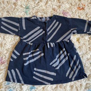 Bobo Choses Fleece Charcoal Winter Dress with Scratch Pattern